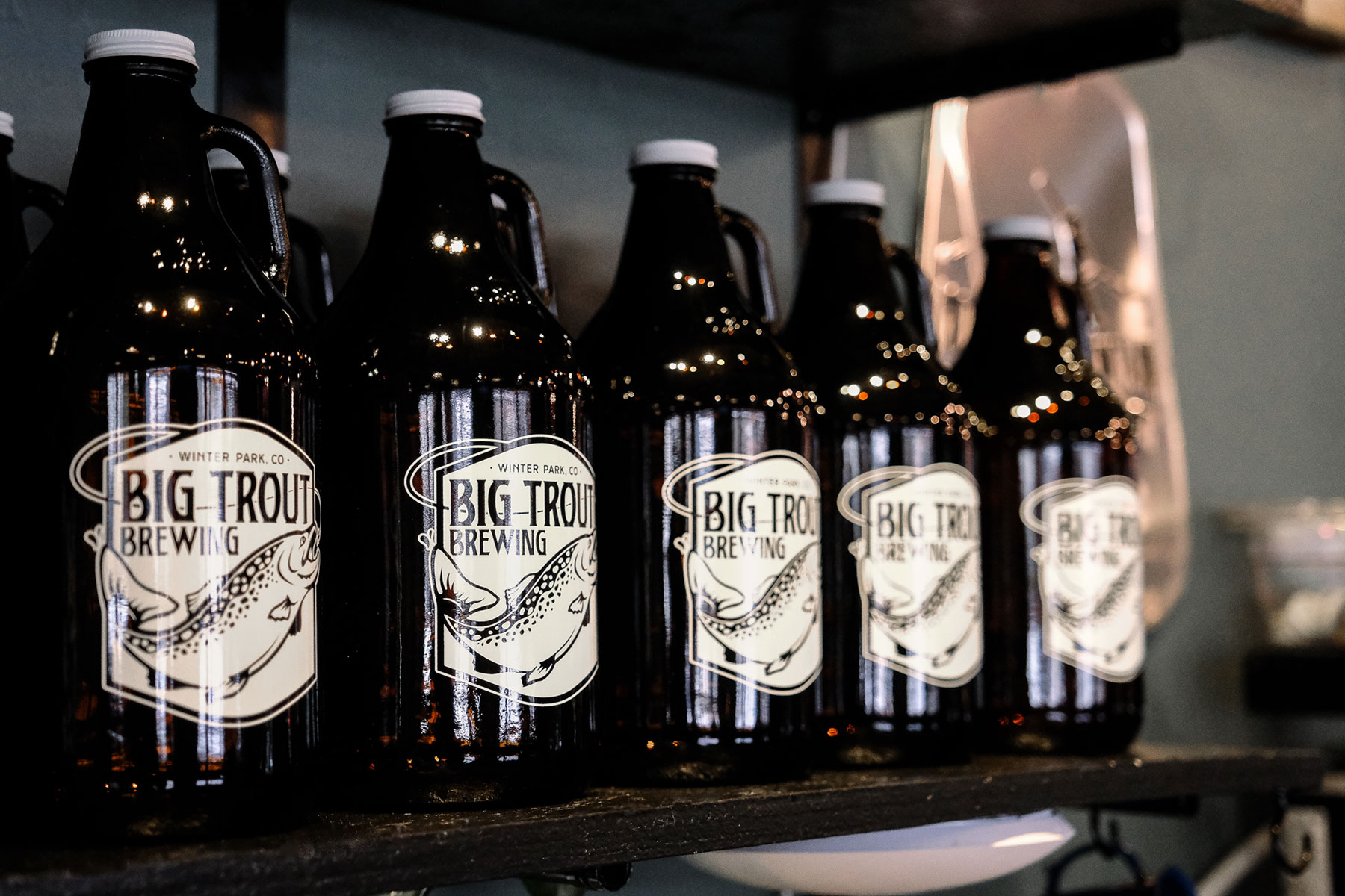 Growlers at Big Trout Brewing in Winter Park Co